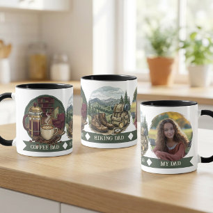Vandring och kaffe pappa Vintage farsdagsfoto Mugg