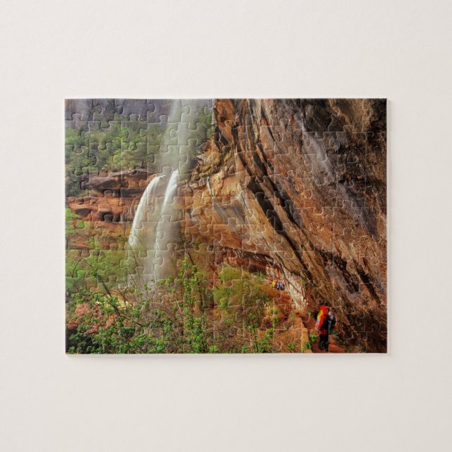 Vandring på Emerald Pools Trail i Zion National Pussel (Horisontell)