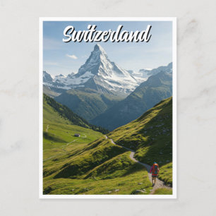 Vandring Schweiz Matterhorn Vykort