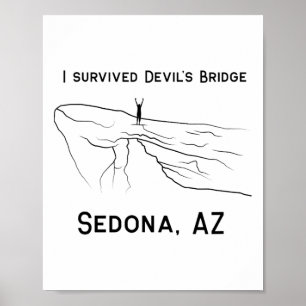 Vandring Sedona jag överlevde Devil's Bridge-vandr Poster