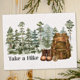 Vandring till Mountain Outdoor-citat Vykort