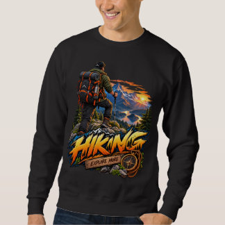 Vandring Utforska Mer Berg Äventyr Grafisk Svett Lång Ärmad Tröja