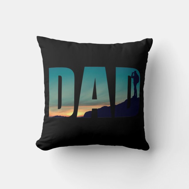Vandring vandrare pappa present kudde (Framsida)