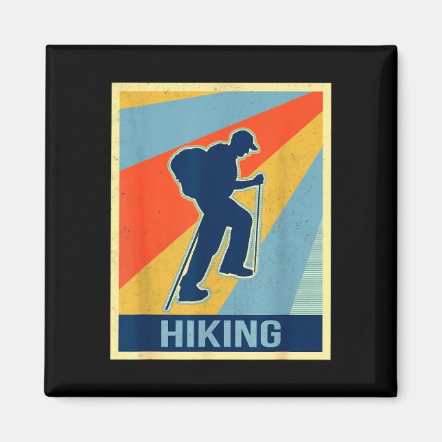 Vandring vintage retro stil  magnet (Framsidan)