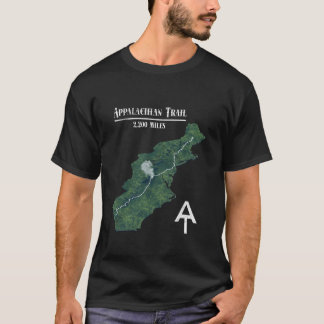 Vandringskarta för Appalachian Trail T Shirt