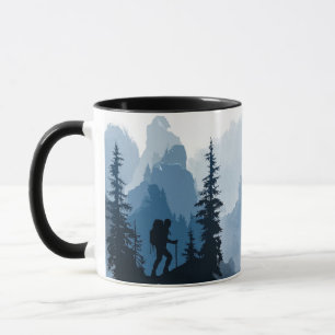 Vandringsklubbens Bergssiluett Äventyrs Grafik Mugg
