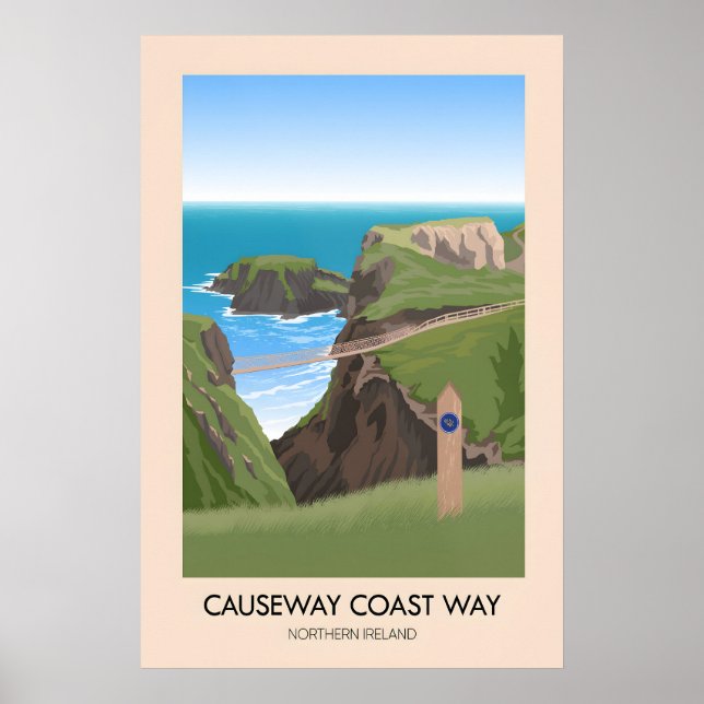Vandringsled Causeway Coast Way Reseskylt Poster (Framsidan)