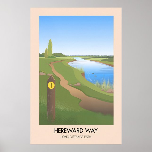 Vandringsled Hereward Way Reseskylt Poster (Framsidan)