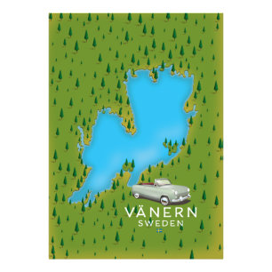 Vänern Sverige sjö karta Fototryck