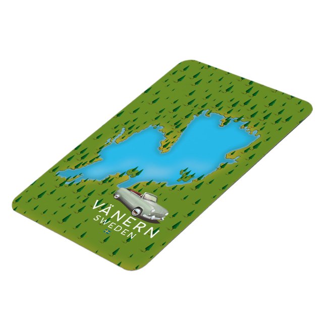 Vänern Sverige sjö karta Magnet (Vänstra Sidan)