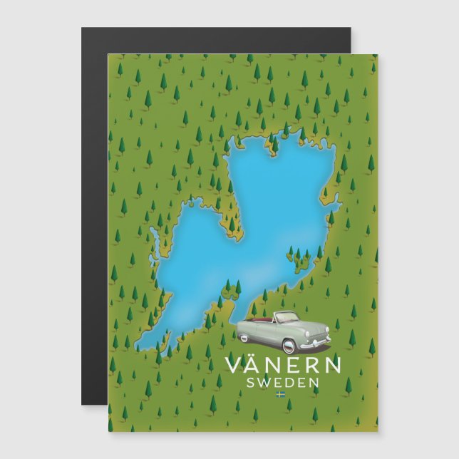 Vänern Sverige sjökarta (Fram/baksida)