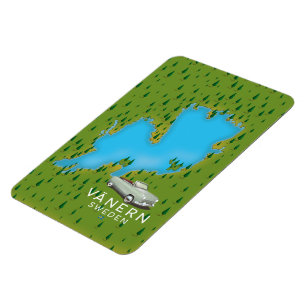 Vänern Sverige sjökarta Magnet