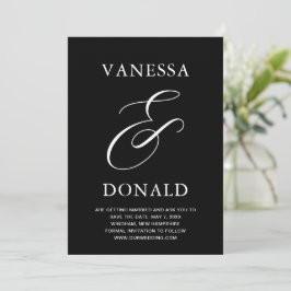 Vanessa Black Modern Bröllop Spara Datumet