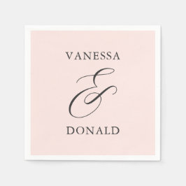 Vanessa Blush Rosa Modern Bröllop Pappersservett
