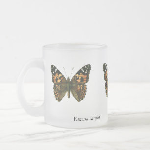 Vanessa cardui - den målade Dam Butterfly Frostad Glasmugg