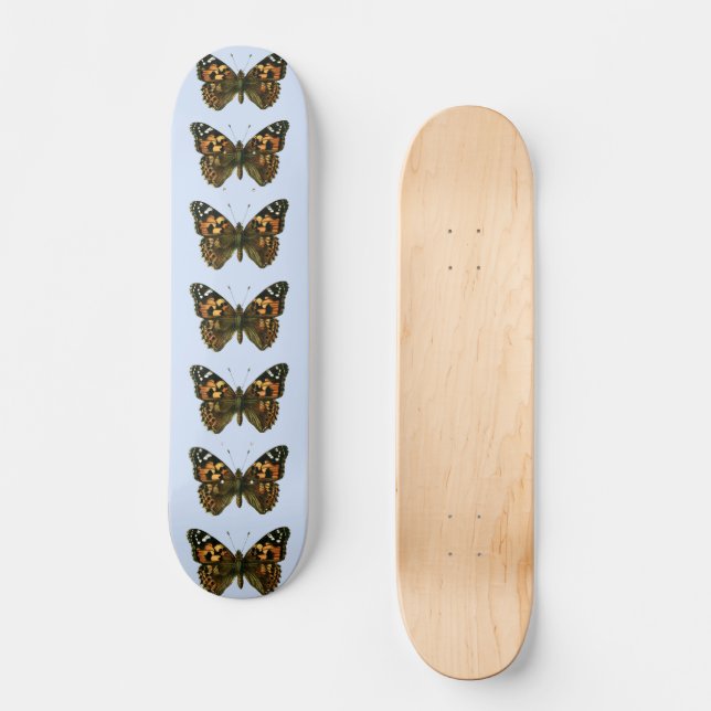 Vanessa cardui - den målade Dam Butterfly Mini Skateboard Bräda 18,5 Cm (Framsida)