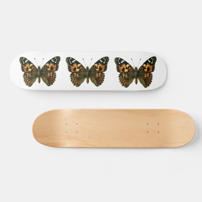 Vanessa cardui - den målade Dam Butterfly Mini Skateboard Bräda 18,5 Cm (Horz)