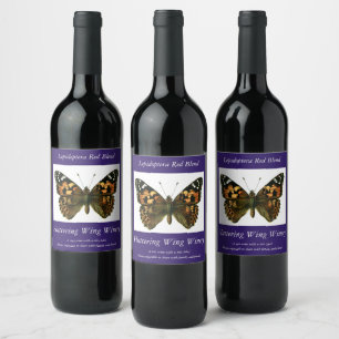 Vanessa cardui - den målade Dam Butterfly Vin L Vinflaska Etikett