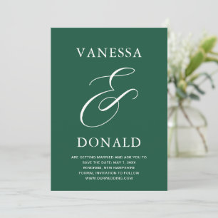 Vanessa Emerald Grönt Modern Bröllop Spara Datumet