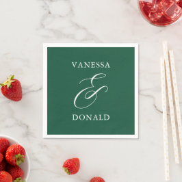 Vanessa Emeraldgrön Modern Bröllop Pappersservett