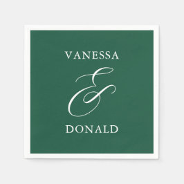 Vanessa Emeraldgrön Modern Bröllop Pappersservett