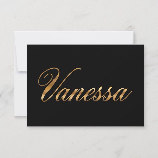 Vanessa gold Design Lettering Karte (Framsida)
