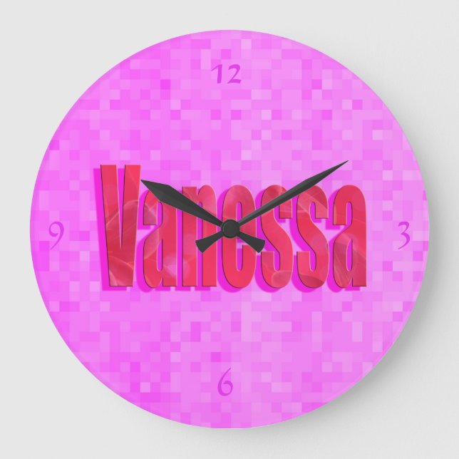 Vanessa Namn Logotyp Stor Klocka (Framsida)