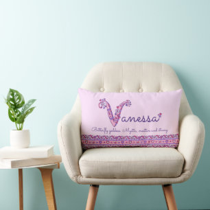 Vanessa V namn betyder doodlkonst Lumbarkudde