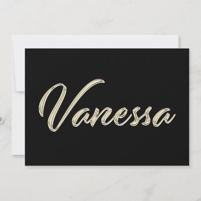 Vanessa white gold Handwriting Karte Kort (Framsida)