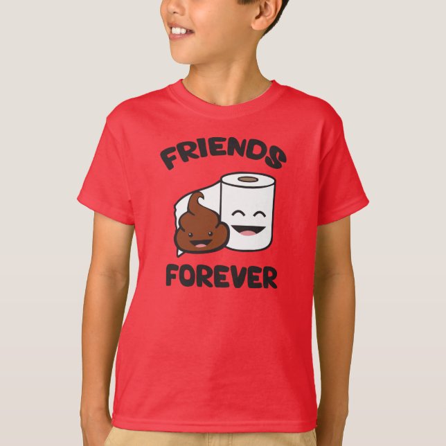 Vänför evigt - poop- och toalettpappersrulle tee shirt (Framsida)
