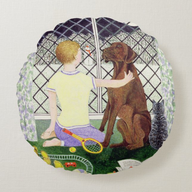 Vänför evigt rund kudde (Framsidan)