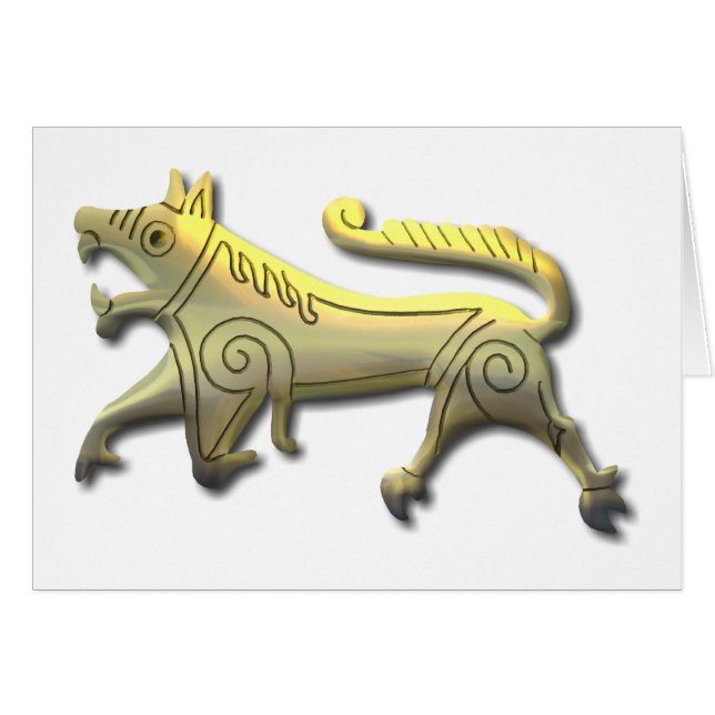 Vang Runestone-etched guld Hälsningskort (Framsidan Horizontal)