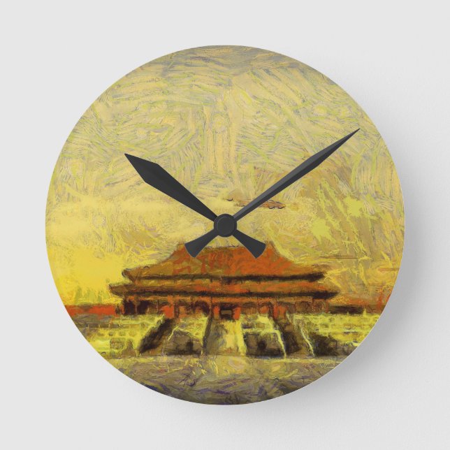 vangogh Forbidden-City Rund Klocka (Framsida)