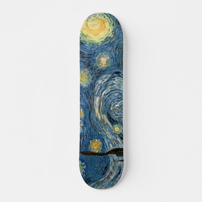Vangogh Starry Night Skateboard Oldschool Bräda 20 Cm (Framsida)