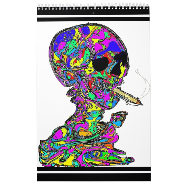 VanGogh's Calavera Skull Smoking Cigarette Kalender (Omslag)