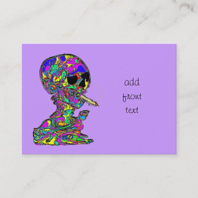 VanGogh's Calavera Skull Smoking Cigarette Visitkort (Framsida)