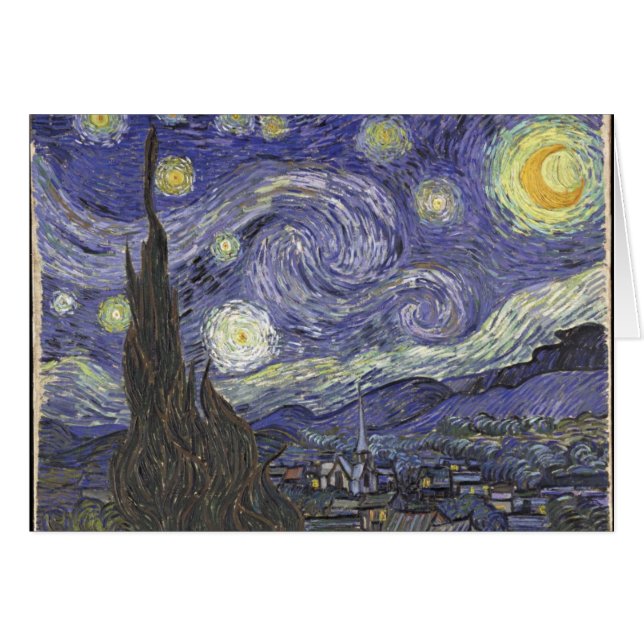 vangogstjärtkväll hälsningskort (Framsidan Horizontal)