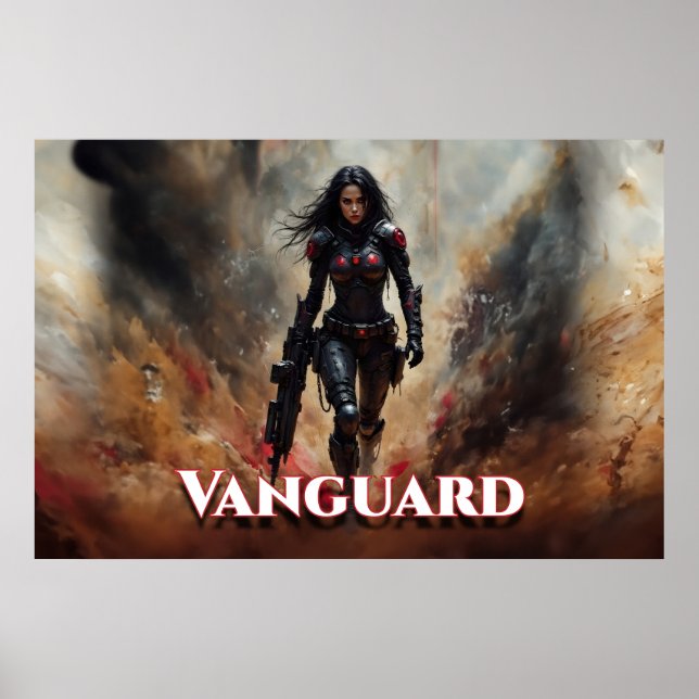 Vanguard – Futuristisk kvinnlig krigare Poster (Framsidan)