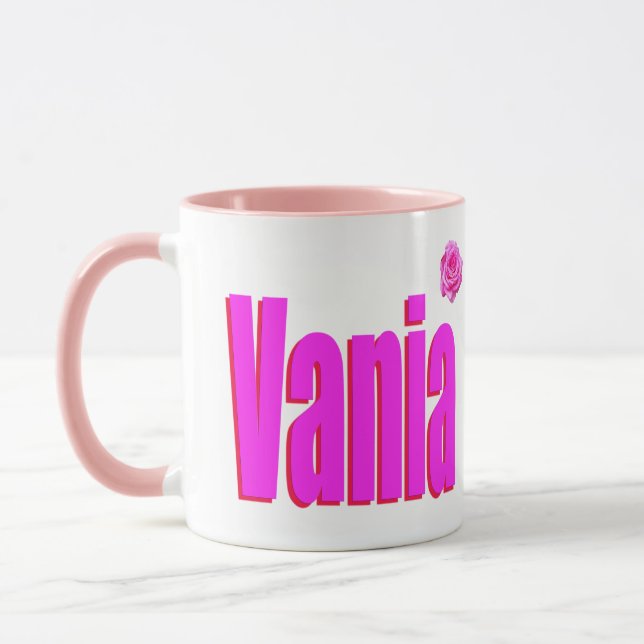 Vania Female Namn Logotyp Mugg (Vänster)