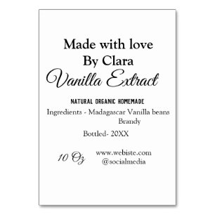 Vanilextrakt, homemade, tillsätt ingredienser vikt bordsnummer