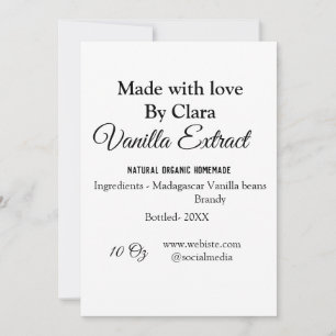 Vanilextrakt, homemade, tillsätt ingredienser vikt julkort