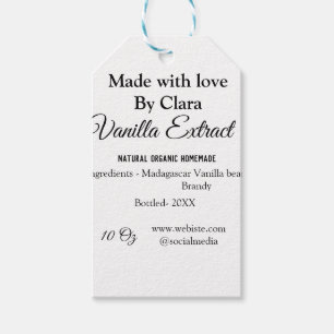 Vanilextrakt, homemade, tillsätt ingredienser vikt presentetikett