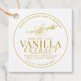 Vanilextraktsblomma, gult teckning gåvor etiketter