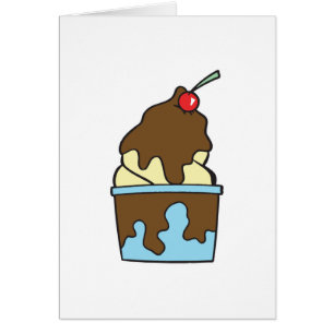 vanilj hett fudge sundae hälsningskort