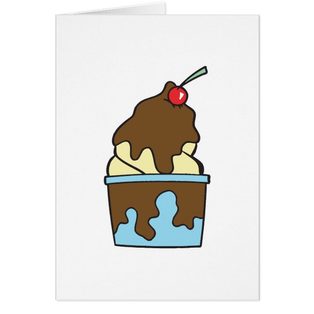 vanilj hett fudge sundae hälsningskort (Framsidan)