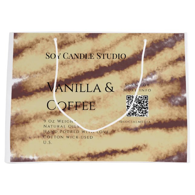 Vanilj kaffé sojabönor ljusstake lägg till QR före (Framsidan)