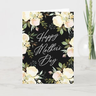 Vanilj Vattenfärg Blommor Mors Dag Helgkort
