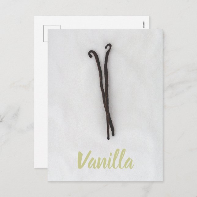Vaniljböna med socker helg vykort (Fram/baksida)
