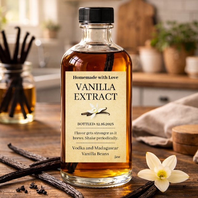 Vaniljextrakt Modern etikett VE107tr (Skapare uppladdad)