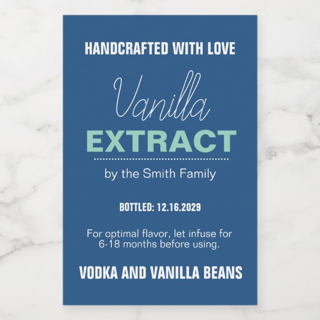 Vaniljextrakt Modern etikett VLL1rt (Enkel etikett)